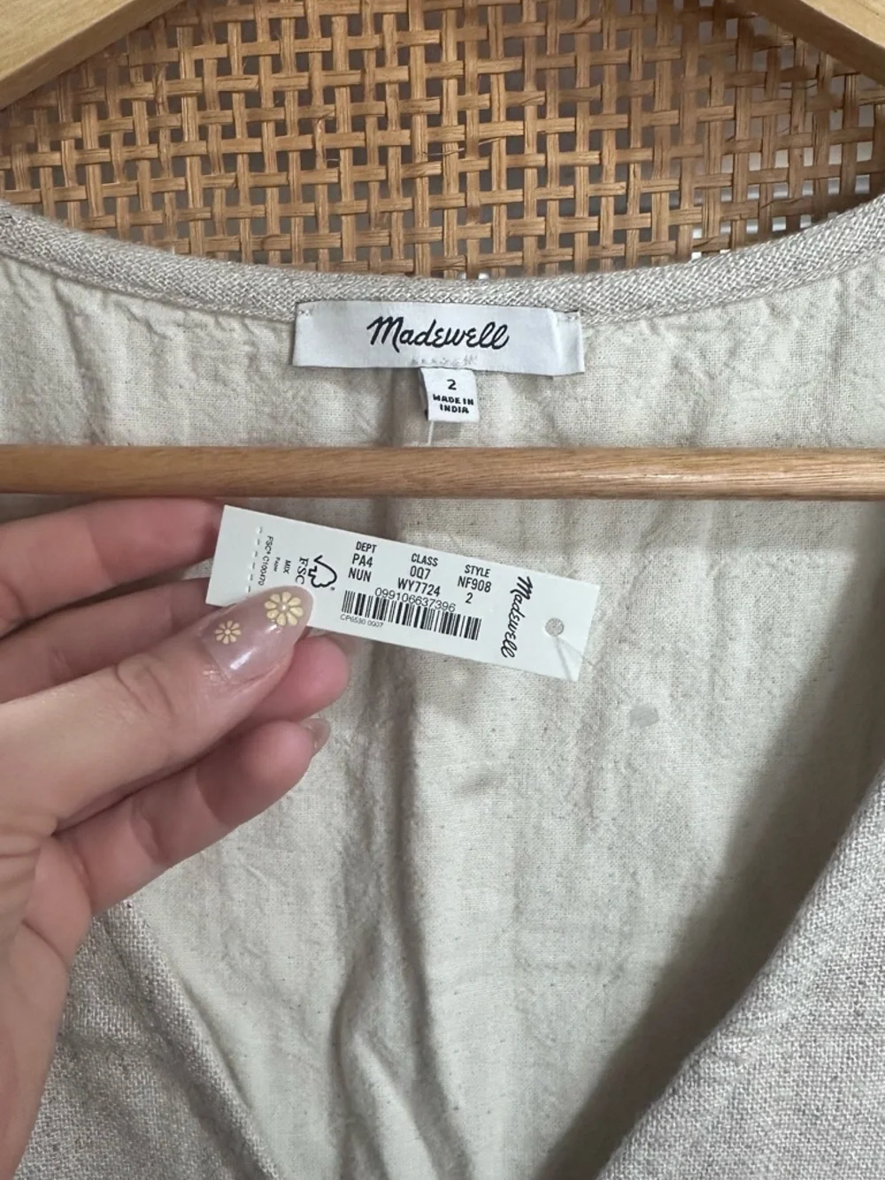 Madewell Beige Linen-Blend Sleeveless Romper - Picture 3 of 6